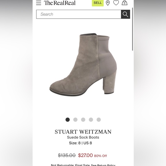 Gray Suede Ankle Booties - Picture 6 of 8